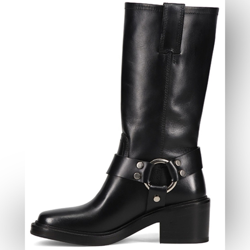 NWT NIB Frye Kate Harness Leather Boots Black Size 8 - Picture 4 of 11